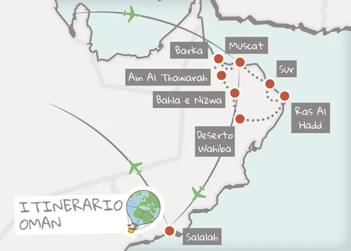 mappa itinerario Oman